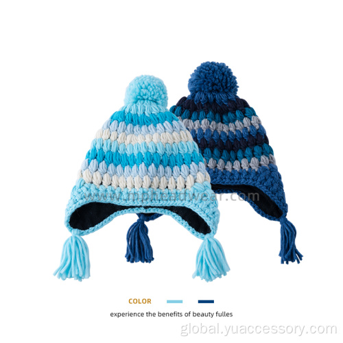 Custom Earflap Hats Acrylic Thick Earflaps Beanie with Fleece lining Supplier